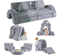 STYPLZ Canapé pour Enfant, Bloc de Mousse, canapé modulaire, lit Pliable Amusant, pour garçons et Filles, Intelligence du développement, canapé de Jeu (10 pièces - Étoiles phosphorescentes)