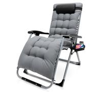 STYPLZ Chaise Longue Jardin Exterieur,Bain de Soleil Pliant,Chaise Longue de Jardin Extra Large, pour terrasse,Plage,Piscine, capacité de Charge maximale 200 kg (72 cm Gris)