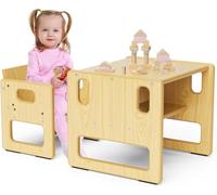 STYPLZ Ensemble Table et chaises Montessori pour Le sevrage, Conception réglable pour Les Tout-Petits, idéal pour Les Repas, l'apprentissage et Le Jeu