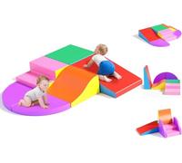 STYPLZ Lot de 6 grands blocs de construction en mousse pour enfants - Blocs de construction géants - Jeu de château - Multicolore (étui multicolore à six pièces)