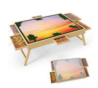 STYPLZ Table de Puzzle 1500 Pièces, avec Pieds Pliables, 6 Tiroirs et Couverture, Plateau Casse-Tête Portable en Bois, Accessoire pour Amateurs de Casse-Tête (1500 pièces)