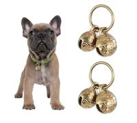 Styquenzer Cloche en cuivre pour collier de chien, 4 clochettes en laiton extra fort pour le suivi des animaux de compagnie, le dressage anti-perte, accessoires de pendentif antivol pour petits chiens