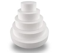 Styropor A3995975 Set de gâteau 5 étages Hauteur 5 cm, 10 cm, 15 cm, 20 cm, 25 cm, 30 cm, EPS blanc, 30 x 15 cm