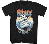 Styx USA Tour 1977 Come Sail Away with Me Men's T Shirt Rock Music Concert MerchBlackXL