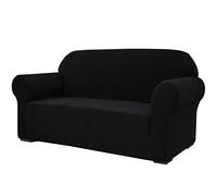 SU SUBRTEX 1 Housse de canapé Extensible en Tissu Jacquard élasthanne pour canapé, Fauteuil, Protection antidérapante de Meubles (Taille XL, Noir)
