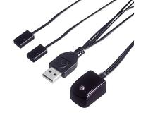 SUA Répéteur infrarouge pour télécommande TV avec port USB et récepteur pour boîte de câbles/STB/amplificateur, répéteur IR étendu - SUA (contrôle 2 appareils)