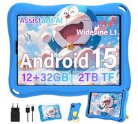 SUAAT Tablette 9 Pouces Android avec 12Go RAM + 32Go ROM (Extensible jusqu'à 2To),Octa-Core,Widevine L1,1340 * 800, BT 5.0, Tablette pour Enfants avec étui Eva, Bleu