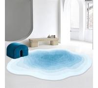 SUABON Tapis en Peluche de Forme Ovale, imprimé, antidérapant, Lavable, Forme irrégulière, Abstrait Moderne