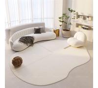 SUABON Tapis ovale irrégulier, tapis moderne imitation cachemire, antidérapant et lavable, tapis de sol pour décoration de chambre à coucher, tapis moderne pour salon