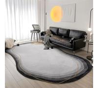SUABON Tapis Rond irrégulier, Doux, antidérapant, ne perd Pas Ses Poils, en Peluche, de Forme Ovale, imprimé, Moderne, de Luxe, Grand Tapis Lavable, for Salon, Chambre à Coucher, Salle à Manger