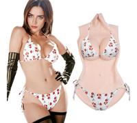 SUAFAXNG Silicone Bodysuit Silicone Swimming Body Suit Fake Vagina C-G Cup Fake Breasts for Crossdressers Transgender