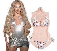 SUAFAXNG Silicone Bodysuit Silicone Swimming Body Suit Fake Vagina C-G Cup Fake Breasts for Crossdressers Transgender