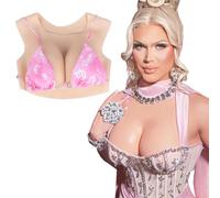SUAFAXNG Silicone Breasts Realistic Round Collar Fake Breasts B-G Cup Breast Plates for Crossdresser Drag Queen Cosplay