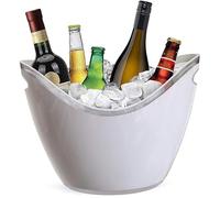 Suaglass Seau à glace ovale 34,5 x 24,5 x 26 cm contient jusqu'à 6 bouteilles panier bouquet mousseux champagne en plastique maison, bar, discothèque, restaurant