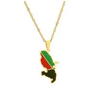 Suammiitstrieadea Bijou ethnique patriotique avec pendentif carte du pays du Paraguay pour un look tendance en acier inoxydable élégant et unique, as description, Plastique, comme description