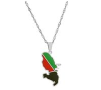 Suammiitstrieadea Bijou ethnique patriotique avec pendentif carte du pays du Paraguay pour un look tendance en acier inoxydable élégant et unique, as description, Plastique, comme description