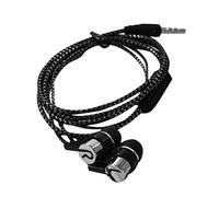 Suammiitstrieadea Écouteurs intra-auriculaires Jack 3,5 mm Câblage de basses lourdes Microphone en silicone tissé antigel écouteurs, argent