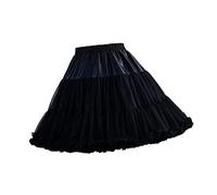 Suammiitstrieadea Jupon en tulle pour femme en mousseline de soie crinoline pour robe Cosplay Costume Blanc, Noir, 45 cm, 45cm