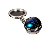 Suammiitstrieadea Lot de 12 porte-clés en forme de constellation moderne et tendance, nébuleuse en métal, boule de verre, planète, art, pendentif double face, accessoires Taureau