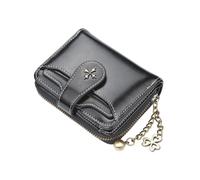 Suammiitstrieadea Portefeuille court fendu pour femme - Grande capacité - Fermeture éclair - Multifonction - Porte-monnaie - Poche intérieure - Noir, Noir , Fidèle à la description, comme description