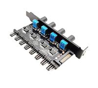 Suammiitstrieadea Régulateur de ventilateur de refroidissement pour boîtier d'ordinateur 12 V 4 broches 3 broches 6, ensemble F, 9,9 x 5,1 x 3,1 cm
