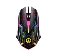 Suammiitstrieadea Souris de jeu filaire avec capteur optique 7 couleurs pour ordinateur portable Motif étoile