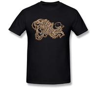 SUAN MEI ROU 100% Cotton Men's Alan Jackson Country Music Logo T-Shirt Simple Style Black M