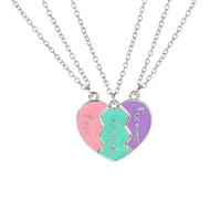 suanbeiii Lot de 3 colliers d'amitié avec puzzle en forme de cœur symbolisant le lien portable pour les femmes à la mode et les passionnées de mode