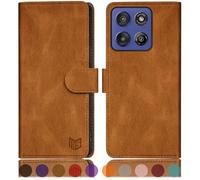 SUANPOT Compatible avec G Stylus 5G 2025 Étui portefeuille avec blocage RFID et porte-cartes de crédit, étui de protection à rabat en cuir synthétique pour homme et femme pour Stylus 5G 2025, café