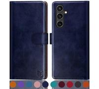 SUANPOT Coque en Cuir PU pour Samsung Galaxy A16 5G - Protection Magnétique, Blocage RFID, Fentes pour Cartes, Bleu