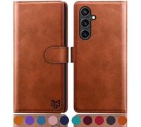 SUANPOT Coque en Cuir PU pour Samsung Galaxy S23 FE 5G - Protection Magnétique, Fentes pour Cartes, Blocage RFID - Couleur Orange