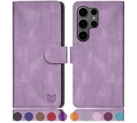 SUANPOT Etui Coque pour Samsung Galaxy S25 Ultra Pouces[Magnétique Protection][RFID Blocage] Fentes pour Cartes Protection Etui Housse Premium en Cuir PU pour S25 Ultra Etui Portefeuille Lilas Violet