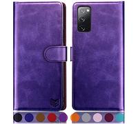 SUANPOT Coque Samsung Galaxy S20 FE RFID Blocage Magnétique Protection Housse en Cuir PU Fentes pour Cartes et Portefeuille Violet