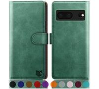 SUANPOT Etui Coque pour Google Pixel 7 5G [RFID Blocage] [Magnétique Protection] Fentes pour Cartes Protection Etui Housse Premium en Cuir PU pour Pixel 7 Etui Portefeuille Vert Clair