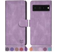 SUANPOT Etui Coque pour Google Pixel 7 Pro 5G [RFID Blocage] [Magnétique Protection] Fentes pour Cartes Protection Housse Premium en Cuir PU pour Pixel 7 Pro Etui Portefeuille Violet