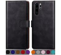 SUANPOT Etui Coque pour Huawei P30 Pro [RFID Blocage] [Magnétique Protection] Fentes pour Cartes Protection Etui Housse Premium en Cuir PU pour Huawei P30 Pro Etui Portefeuille Le Noir