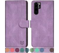 SUANPOT Etui Coque pour Huawei P30 Pro [RFID Blocage] [Magnétique Protection] Fentes pour Cartes Protection Etui Housse Premium en Cuir PU pour Huawei P30 Pro Portefeuille Lilas Violet
