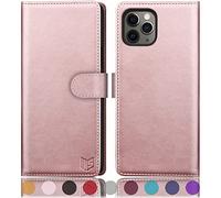 SUANPOT Etui Coque pour iPhone 11 Pro Max 6,5 Pouces [RFID Blocage] [Magnétique Protection] Fentes pour Cartes Protection Etui Housse Premium en Cuir PU pour Apple 11 Pro Max Etui Portefeuille Or Rose