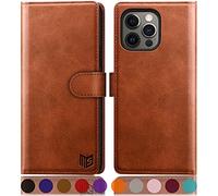 SUANPOT Etui Coque pour iPhone 13 Pro Max Pouces [RFID Blocage] [Magnétique Protection] Fentes pour Cartes Protection Etui Housse Premium en Cuir PU pour Apple 13 Pro Max Etui Portefeuille Brun Clair