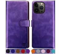 SUANPOT Etui Coque pour iPhone 14 Pro Max 6.7" [RFID Blocage] [Magnétique Protection] Fentes pour Cartes Protection Etui Housse Premium en Cuir PU,Apple 14 Pro Max Etui Portefeuille Violet