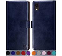 SUANPOT Etui Coque pour iPhone XR 6,1 Pouces [RFID Blocage] [Magnétique Protection] Fentes pour Cartes Protection Etui Housse Premium en Cuir PU,Apple XR Etui Portefeuille Bleu