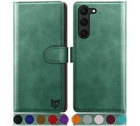 SUANPOT Etui Coque pour Samsung Galaxy S23 5G [RFID Blocage] [Magnétique Protection] Fentes pour Cartes Protection Etui Housse Premium en Cuir PU,Samsung S23 Etui Portefeuille Vert Clair