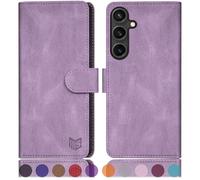 SUANPOT Etui Coque pour Samsung Galaxy S25 Pouces [Magnétique Protection] [RFID Blocage] Fentes pour Cartes Protection Etui Housse Premium en Cuir PU pour Samsung S25 Etui Portefeuille Lilas Violet