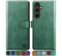 SUANPOT Etui Coque pour Samsung Galaxy S25 Plus[Magnétique Protection][RFID Blocage] Fentes pour Cartes Protection Etui Housse Premium en Cuir PU pour S25 Plus Portefeuille Vert Clair