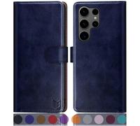 SUANPOT Coque pour Samsung Galaxy S25 Ultra - Portefeuille en Cuir PU Bleu - Magnétique - Protection RFID - Fentes pour Cartes - Bleu
