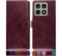 SUANPOT Etui Coque pour Xiaomi Mi 14T Pouces [RFID Blocage] [Magnétique Protection] Fentes pour Cartes Protection Etui Housse Premium en Cuir PU pour Mi 14T Etui Portefeuille Vin Rouge