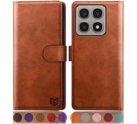 SUANPOT Etui Coque pour Xiaomi Mi 14T Pouces [RFID Blocage] [Magnétique Protection] Fentes pour Cartes Protection Etui Housse Premium en Cuir PU pour Mi 14T Etui Portefeuille Brun Clair