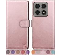 SUANPOT Etui Coque pour Xiaomi Mi 14T Pro Pouces [RFID Blocage] [Magnétique Protection] Fentes pour Cartes Protection Etui Housse Premium en Cuir PU pour Mi 14T Pro Etui Portefeuille Or Rose