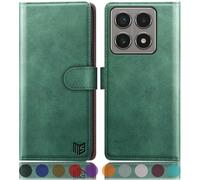 SUANPOT Etui Coque pour Xiaomi Mi 14T Pro Pouces [RFID Blocage] [Magnétique Protection] Fentes pour Cartes Protection Etui Housse Premium en Cuir PU pour Mi 14T Pro Etui Portefeuille Vert Clair