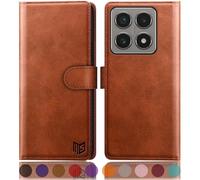 SUANPOT Etui Coque pour Xiaomi Mi 14T Pro Pouces [RFID Blocage] [Magnétique Protection] Fentes pour Cartes Protection Etui Housse Premium en Cuir PU pour Mi 14T Pro Etui Portefeuille Brun Clair